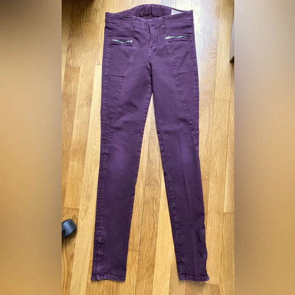 Rag & Bone Purple Zipper Detail Jeans Size 25 - Picture 1 of 8